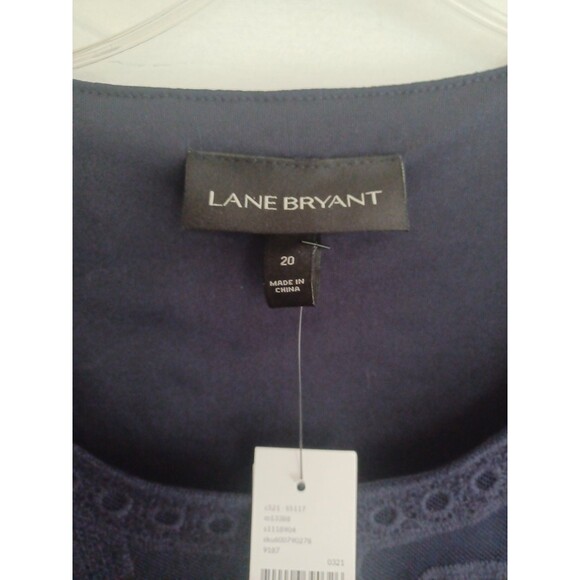 Lane Bryant NWT navy lace blouse 20 plus sz sleeveless sheer lined party holiday - Picture 2 of 10